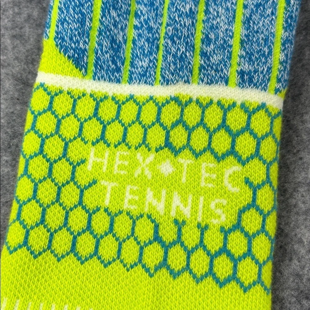 Bombas neon Blue and Green  hex tec tennis Athletic Socks XL